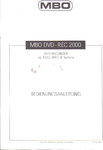 MBO DVD REC 2000 DVD REC Deuts BA Bedienungsanleitung Gebrauchsanleitung Benutzeranleitung Anleitung